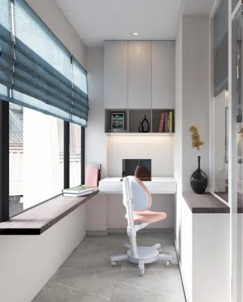Интерьер балкона с балконом и панорамными окнами  смотреть на Basicdecor