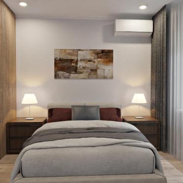 Интерьер спальни cветильниками над кроватью  смотреть на Basicdecor