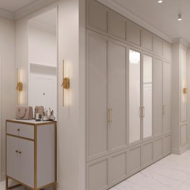 Интерьер коридора с зеркалом на двери  смотреть на Basicdecor