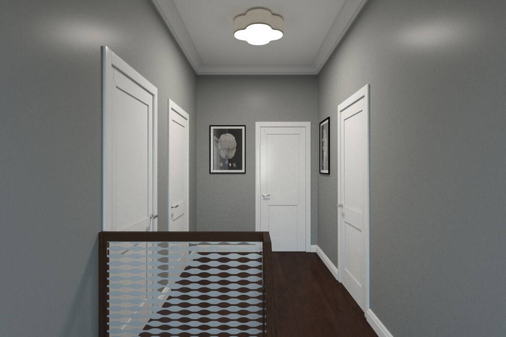 Интерьер коридора с подсветкой светодиодной