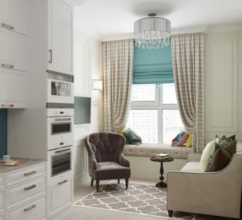 Интерьер с жалюзи и дверными жалюзи в неоклассике смотреть на Basicdecor