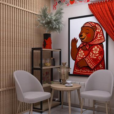 фото проекта САЛОН КРАСОТЫ В РУССКОМ СТИЛЕ 30 КВ.М.