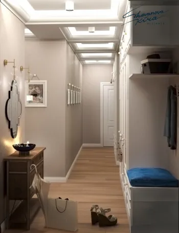 Интерьер коридора и гардеробной в неоклассике смотреть на Basicdecor