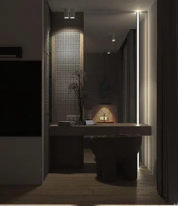Интерьер с нишей с подсветкой и с подсветкой  смотреть на Basicdecor