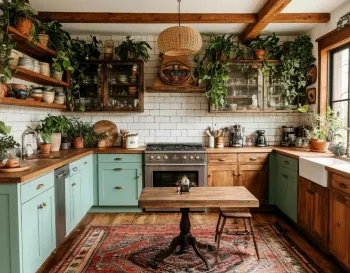 Интерьер кухни в стиле кантри, рустике и древесном смотреть на Basicdecor