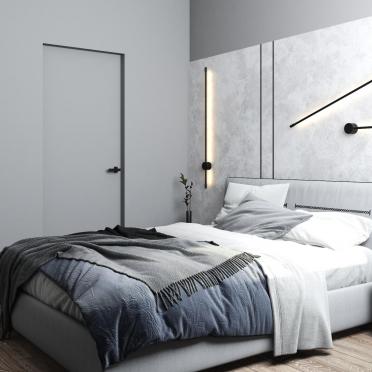 Интерьер спальни cветильниками над кроватью  смотреть на Basicdecor