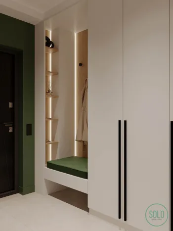 Интерьер прихожей с нишей с подсветкой, подсветкой светодиодной и с подсветкой  смотреть на Basicdecor