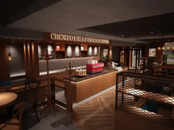 Интерьер кафе и ресторана с барной стойкой  смотреть на Basicdecor