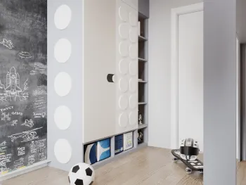 Интерьер гостиной и детской с для мальчика  смотреть на Basicdecor