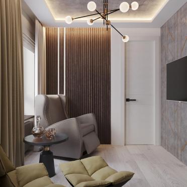 Интерьер кабинета c подсветкой в современном стиле смотреть на Basicdecor