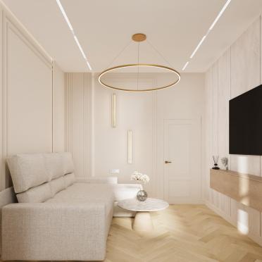 Интерьер cветовыми линиями и с подсветкой  смотреть на Basicdecor