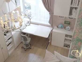 Интерьер детской c рабочим местом  смотреть на Basicdecor