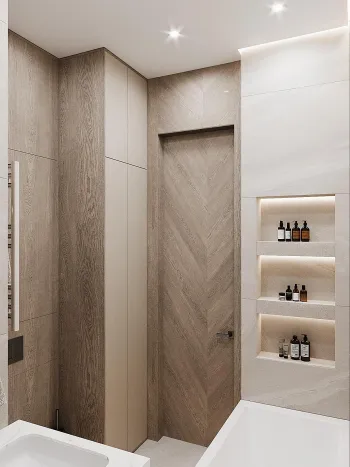 Интерьер ванной с проходной  смотреть на Basicdecor