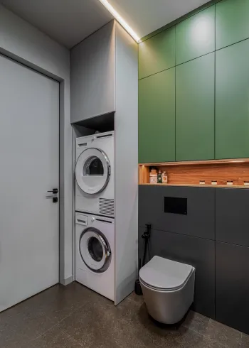 Интерьер ванной с постирочной  смотреть на Basicdecor