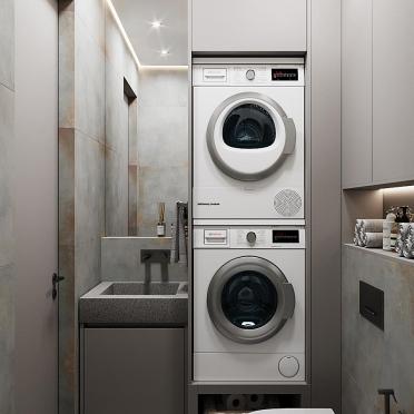 Интерьер ванной с постирочной  смотреть на Basicdecor
