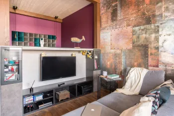 Интерьер гостиной в стиле лофт смотреть на Basicdecor