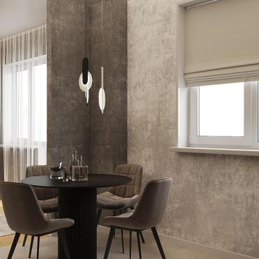 Интерьер кухни с жалюзи и дверными жалюзи  смотреть на Basicdecor