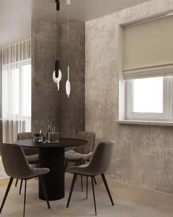 Интерьер кухни с жалюзи и дверными жалюзи  смотреть на Basicdecor