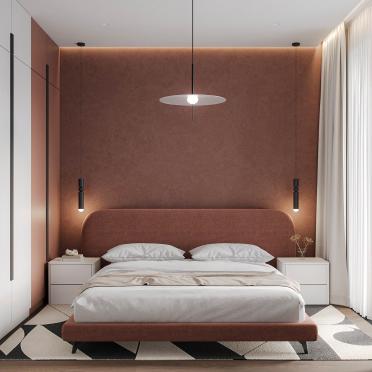 Интерьер спальни cветильниками над кроватью  смотреть на Basicdecor