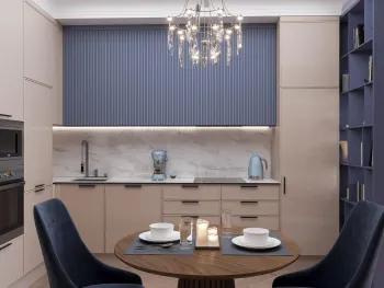 Интерьер кухни с жалюзи и дверными жалюзи  смотреть на Basicdecor