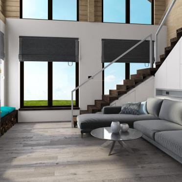 Интерьер гостиной с жалюзи и дверными жалюзи  смотреть на Basicdecor