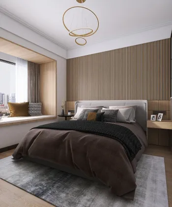 Интерьер спальни cветильниками над кроватью  смотреть на Basicdecor