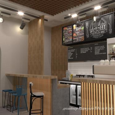 Интерьер кафе и ресторана с барной стойкой  смотреть на Basicdecor