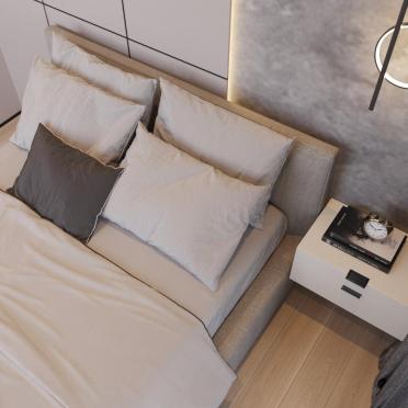 Интерьер спальни cветильниками над кроватью  смотреть на Basicdecor