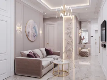 Интерьер гостиной с аркой  смотреть на Basicdecor