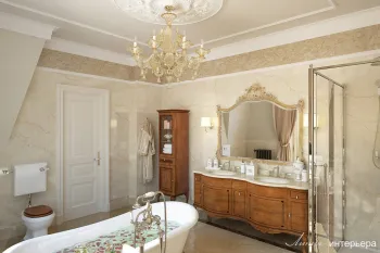 Интерьер ванной в классическом стиле и барокко смотреть на Basicdecor