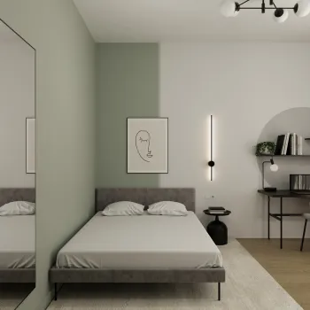 Интерьер спальни cветильниками над кроватью  смотреть на Basicdecor