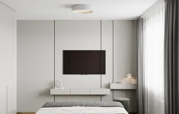 Интерьер спальни cветильниками над кроватью  смотреть на Basicdecor
