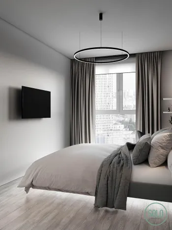 Интерьер спальни cветильниками над кроватью  смотреть на Basicdecor