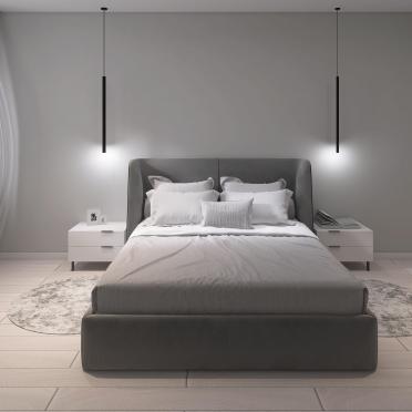 Интерьер спальни cветильниками над кроватью  смотреть на Basicdecor