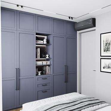 Интерьер спальни с шкафом над кроватью  смотреть на Basicdecor