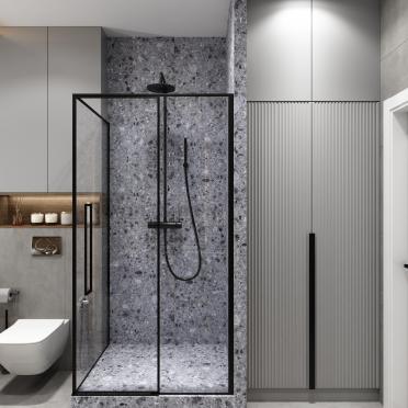 Интерьер ванной с душевой из плитки  смотреть на Basicdecor