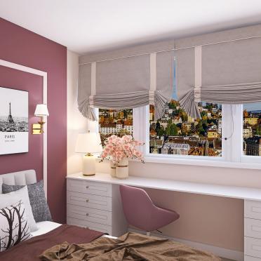 Интерьер спальни с жалюзи  смотреть на Basicdecor