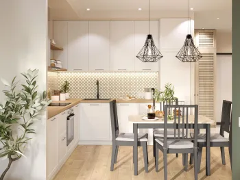 Интерьер кухни с без окна  смотреть на Basicdecor