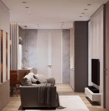Интерьер гостиной с проходной  смотреть на Basicdecor
