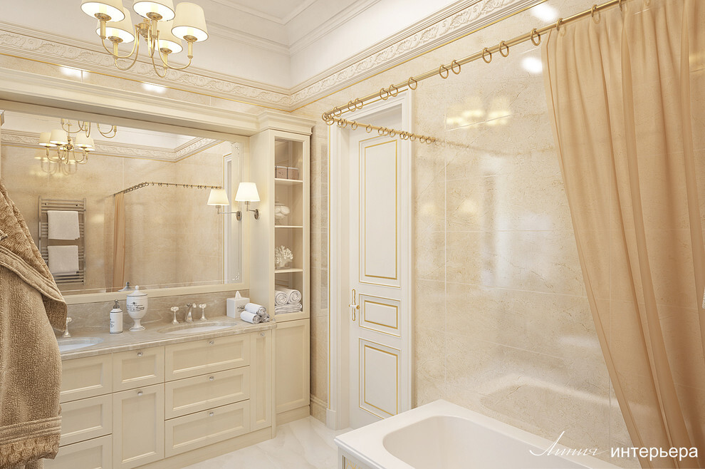 Интерьер ванной в классическом стиле