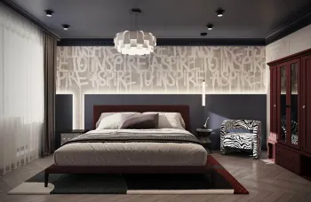 Интерьер спальни cветильниками над кроватью  смотреть на Basicdecor