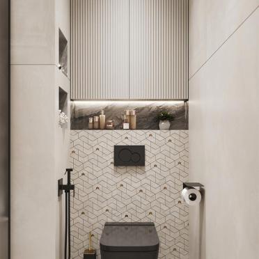 Интерьер ванной cовмещенным санузлом  смотреть на Basicdecor