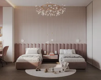 Интерьер детской cветильниками над кроватью  смотреть на Basicdecor