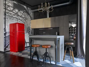 Интерьер кухни в стиле фьюжн смотреть на Basicdecor