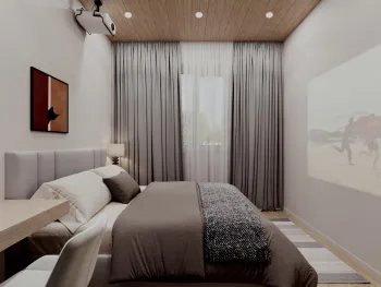 Интерьер спальни cветильниками над кроватью  смотреть на Basicdecor