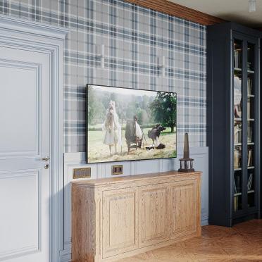Интерьер гостиной с телевизором на стене  смотреть на Basicdecor