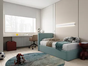 Интерьер детской cветильниками над кроватью и с подсветкой  смотреть на Basicdecor