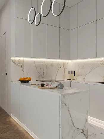 Интерьер кухни c подсветкой  смотреть на Basicdecor