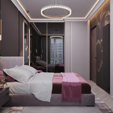 Интерьер спальни cветильниками над кроватью  смотреть на Basicdecor