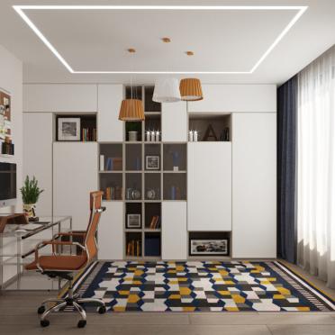Интерьер детской c рабочим местом в современном стиле смотреть на Basicdecor